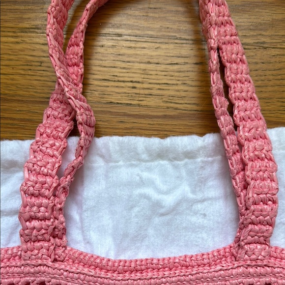 Prada Pink Crochet raffia petal Tote Bag - Picture 5 of 8